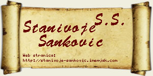 Stanivoje Sanković vizit kartica